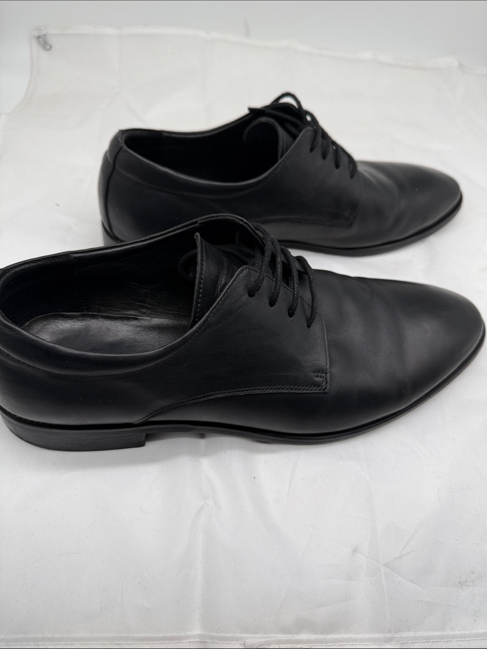 Prada Men's Black Leather Derby Shoes